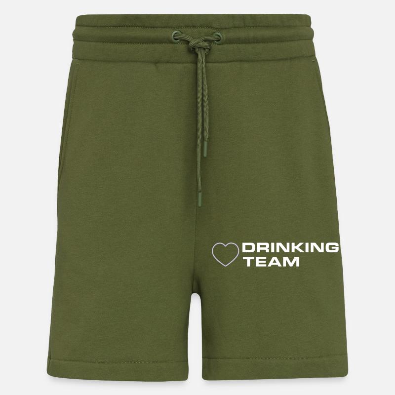 Drinking Team Heart - Shorts - made by SPREAD - MOSS GREEN