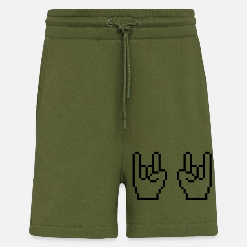 rock pixel hände - Shorts - made by SPREAD - MOSS GREEN