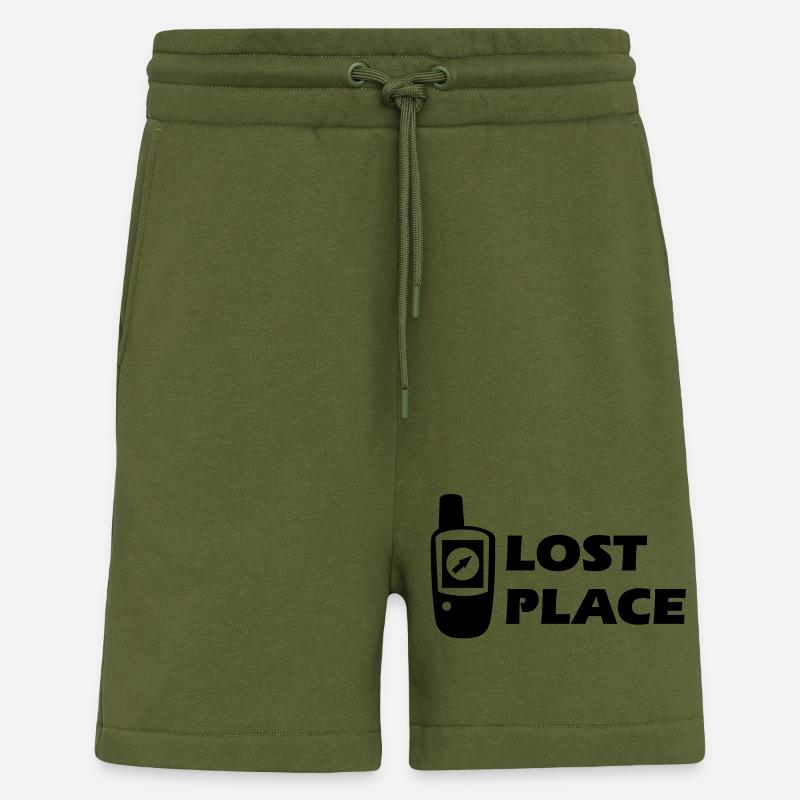 Geocaching GPS Lost Place Cache - Short bio décontracté fabriqué en UE - MOSS GREEN
