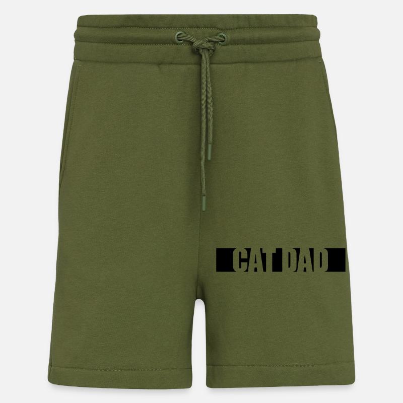 Cat Dad Stripe Design - Shorts - made by SPREAD - MOSS GREEN