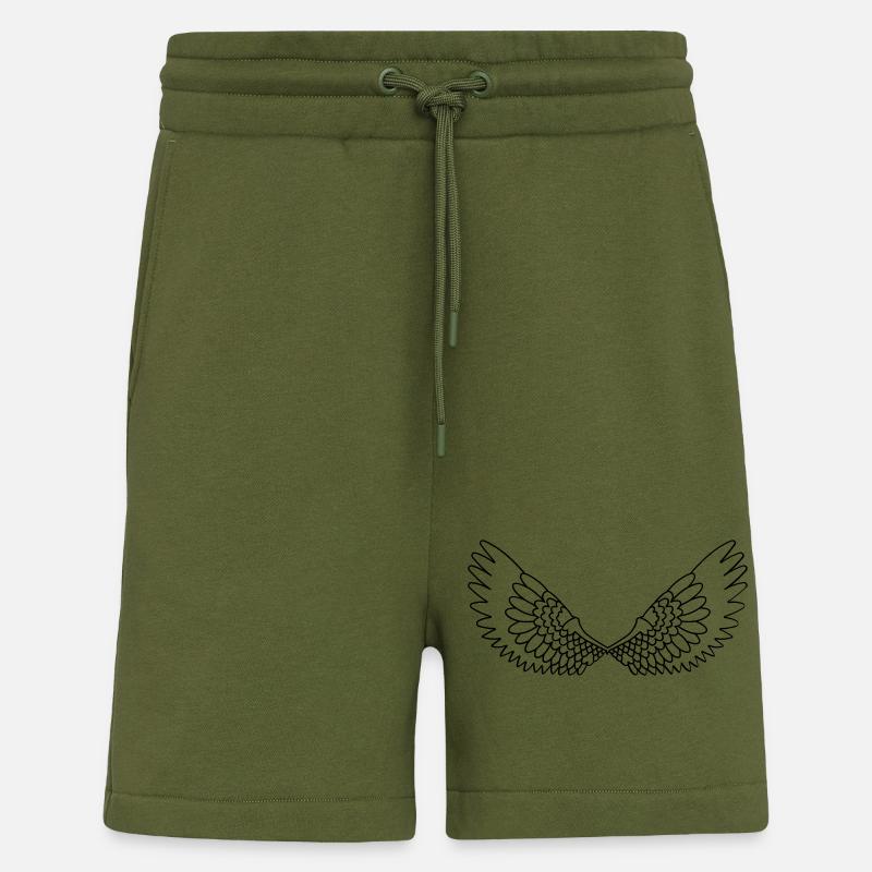 Offene Flügel mit Federn - Shorts - made by SPREAD - MOSS GREEN