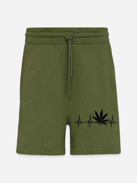 Pulse heartbeat weed - Shorts - made by SPREAD - MOSS GREEN