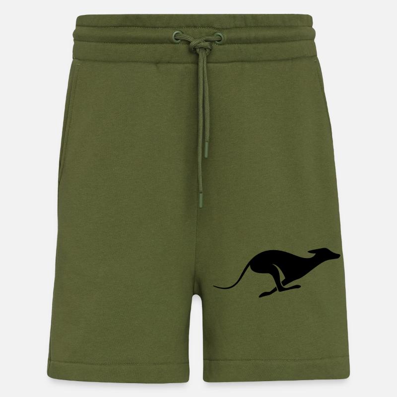 Windhund Silhouette – Lévrier, Greyhound Design - Short bio décontracté fabriqué en UE - MOSS GREEN