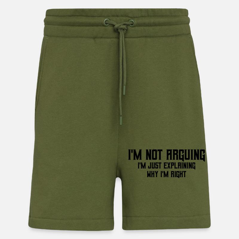 Jeg argumenterer ikke - Organic relaxed shorts made in EU - MOSS GREEN