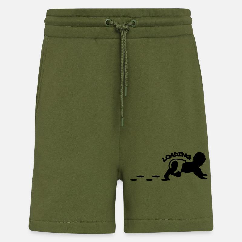 Baby Is Loading Logo Design - Short bio décontracté fabriqué en UE - MOSS GREEN