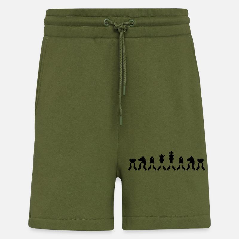 Bauer Figures Chess - Shorts - made by SPREAD - MOSS GREEN
