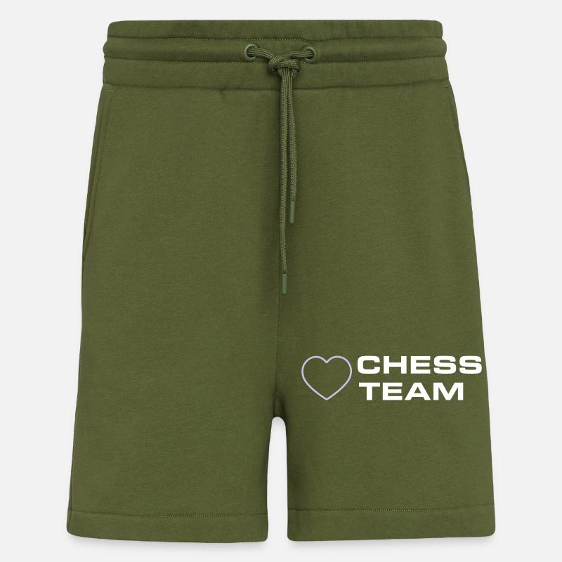 Chess Team Heart - Shorts - made by SPREAD - MOSS GREEN