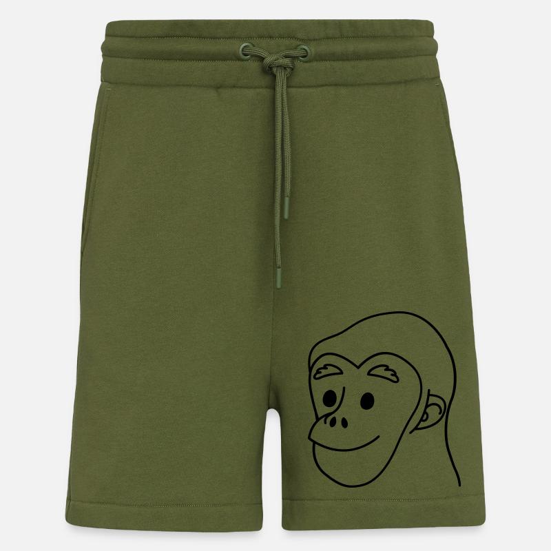Schimpansen lächelndes Gesicht - Shorts - made by SPREAD - MOSS GREEN