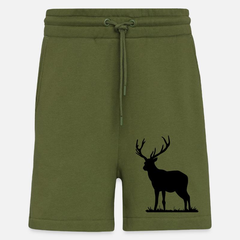 cerf - Short bio décontracté fabriqué en UE - MOSS GREEN