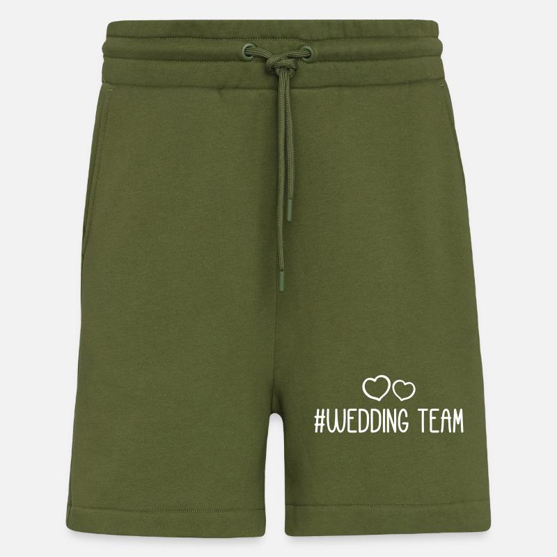 Cœur d’équipe de mariage - Short bio décontracté fabriqué en UE - MOSS GREEN