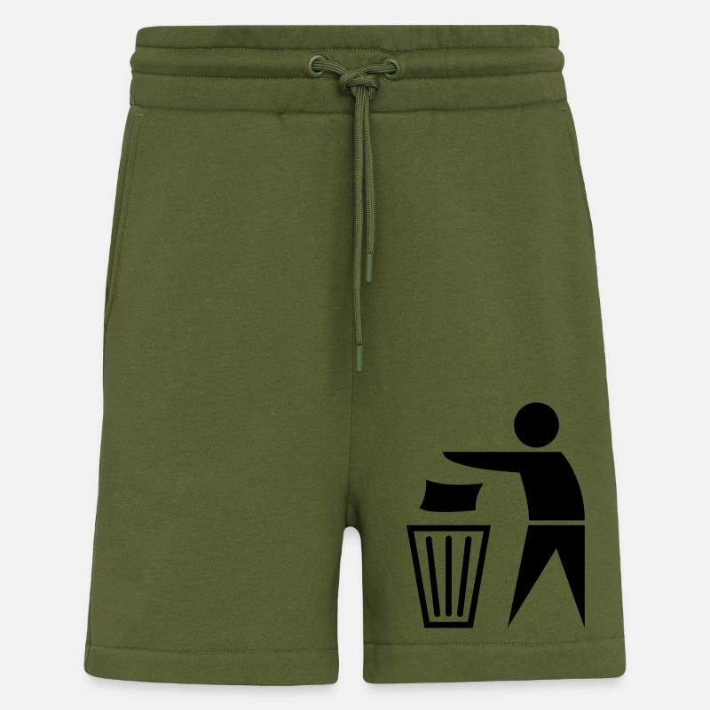 garbage_can - Short bio décontracté fabriqué en UE - MOSS GREEN