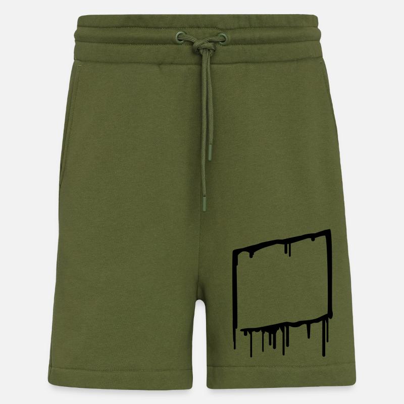 graffiti_frame - Shorts - made by SPREAD - MOSS GREEN