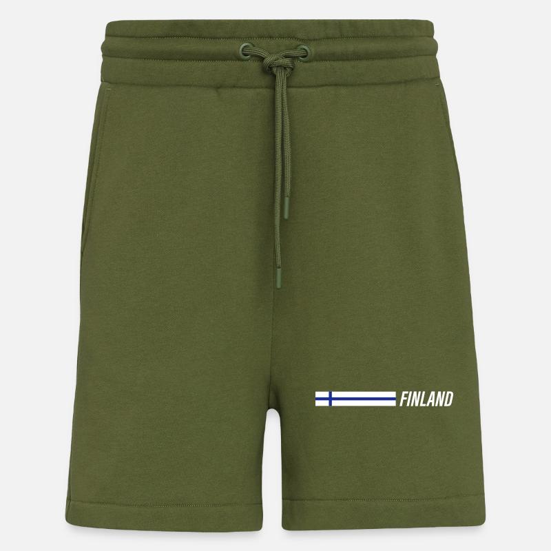 Drapeau de la Finlande - Short bio décontracté fabriqué en UE - MOSS GREEN