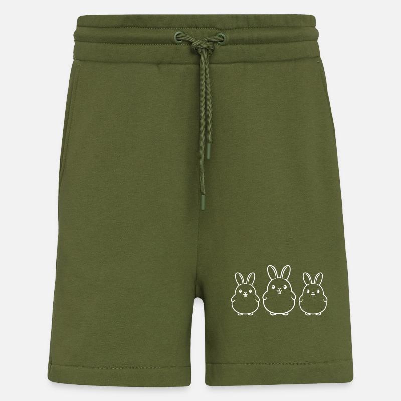 L’équipe des lapins - Short bio décontracté fabriqué en UE - MOSS GREEN