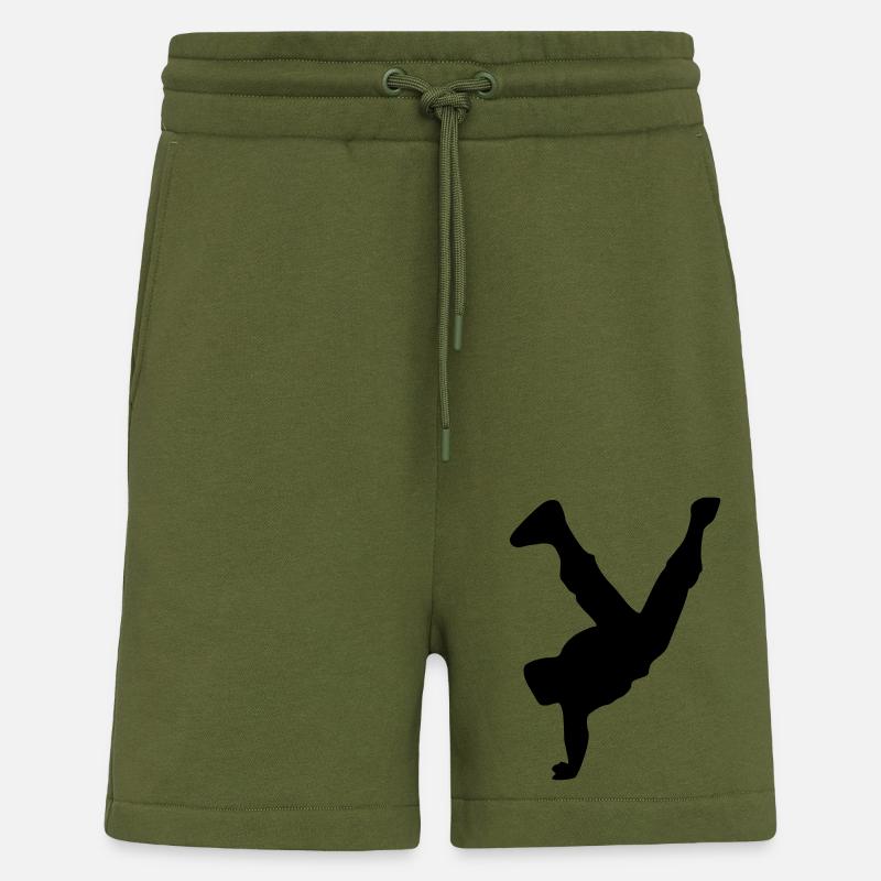 Breakdance Battle Graphismes - Short bio décontracté fabriqué en UE - MOSS GREEN