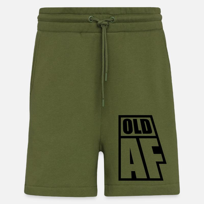 ancien logo de texte AF - Short bio décontracté fabriqué en UE - MOSS GREEN