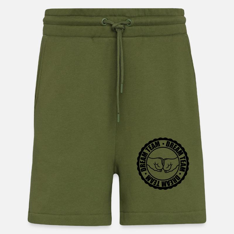 Timbres de l’équipe de rêve - Short bio décontracté fabriqué en UE - MOSS GREEN