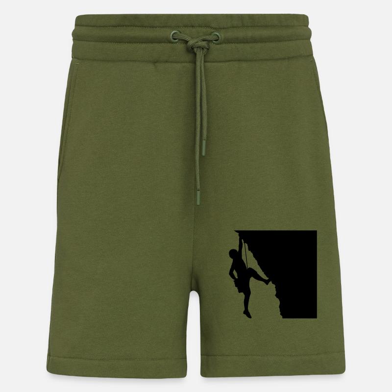 Felsen Klettern Bergsteiger Silhouette - Shorts - made by SPREAD - MOSS GREEN