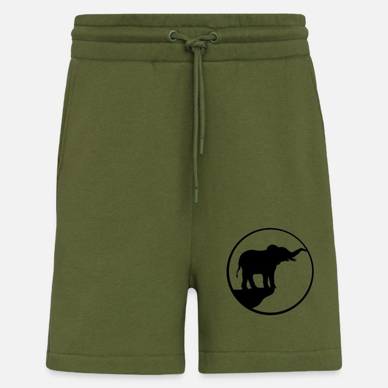 Silhouette d’éléphant Cliff Moon - Short bio décontracté fabriqué en UE - MOSS GREEN