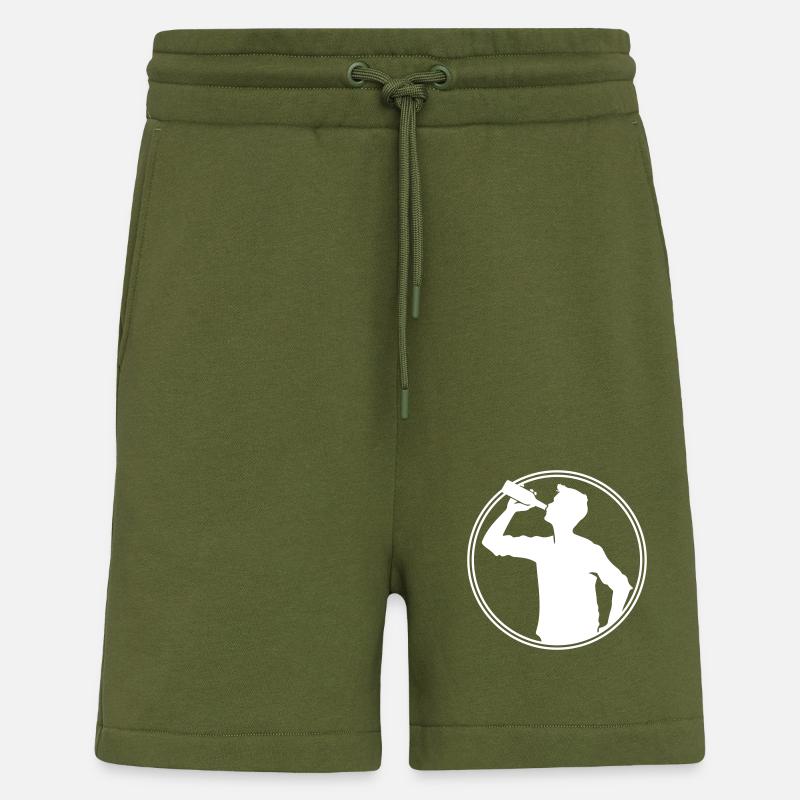 Bière buveuse Silhouette - Short bio décontracté fabriqué en UE - MOSS GREEN