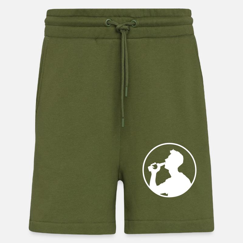 Bouteille de bière Boire - Short bio décontracté fabriqué en UE - MOSS GREEN