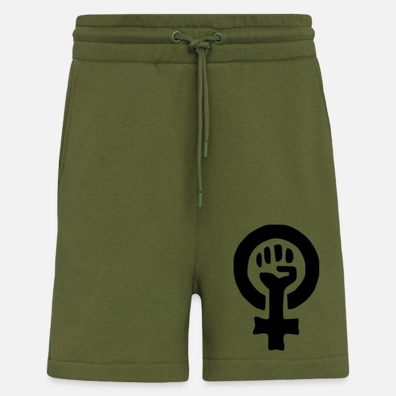 frauenpowerfaust - Shorts - made by SPREAD - MOSS GREEN