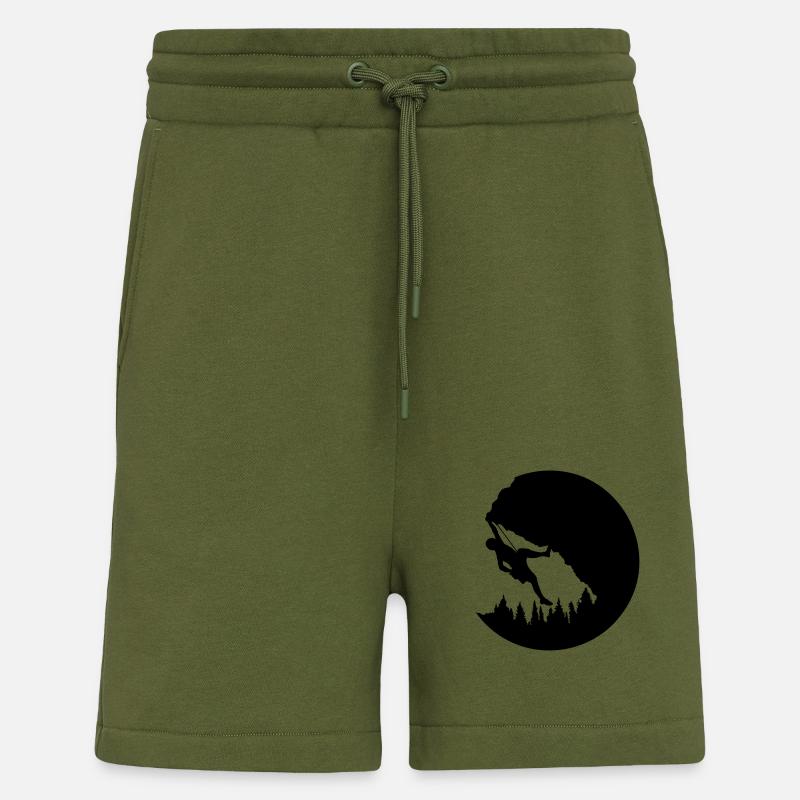Nature Soirée Escalade Silhouette - Short bio décontracté fabriqué en UE - MOSS GREEN