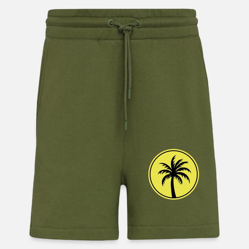Palm Tree Holiday Plage - Short bio décontracté fabriqué en UE - MOSS GREEN
