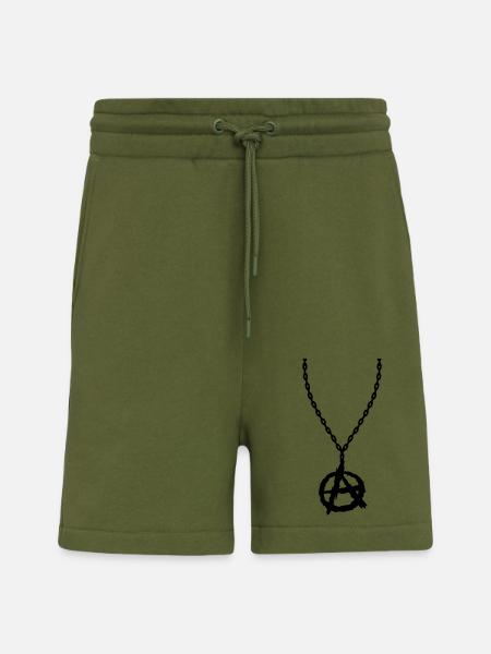 Jewelry necklace anarchy symbol - Shorts - made by SPREAD - MOSS GREEN