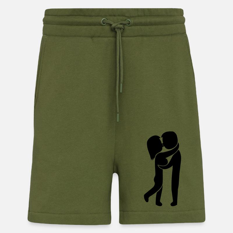 Pärchen küsst sich - Shorts - made by SPREAD - MOSS GREEN