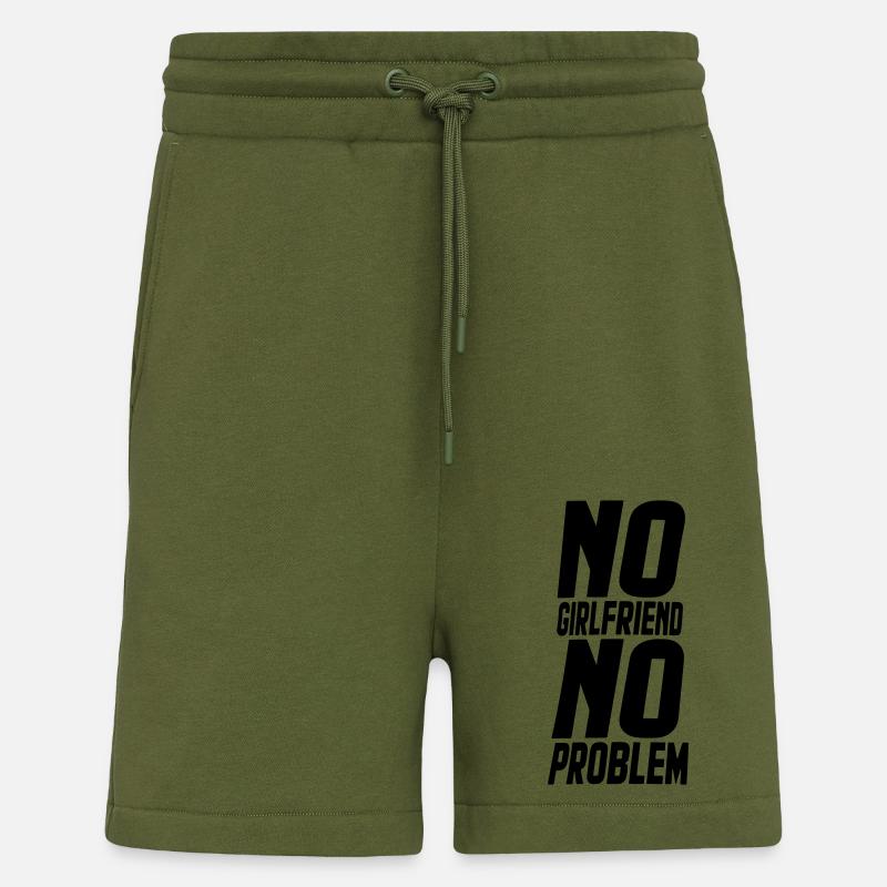 no girlfriend no problem - Shorts - made by SPREAD - MOSS GREEN