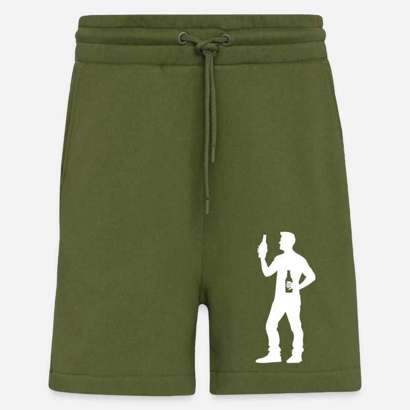 Beer Drinking Silhouette - Shorts - made by SPREAD - MOSS GREEN