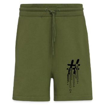 Klebrige Tropfen Hashtag - Shorts - made by SPREAD - MOSS GREEN - Vorne