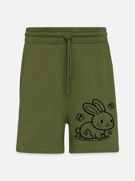 Lapin mignon Lapin - Short bio décontracté fabriqué en UE - MOSS GREEN