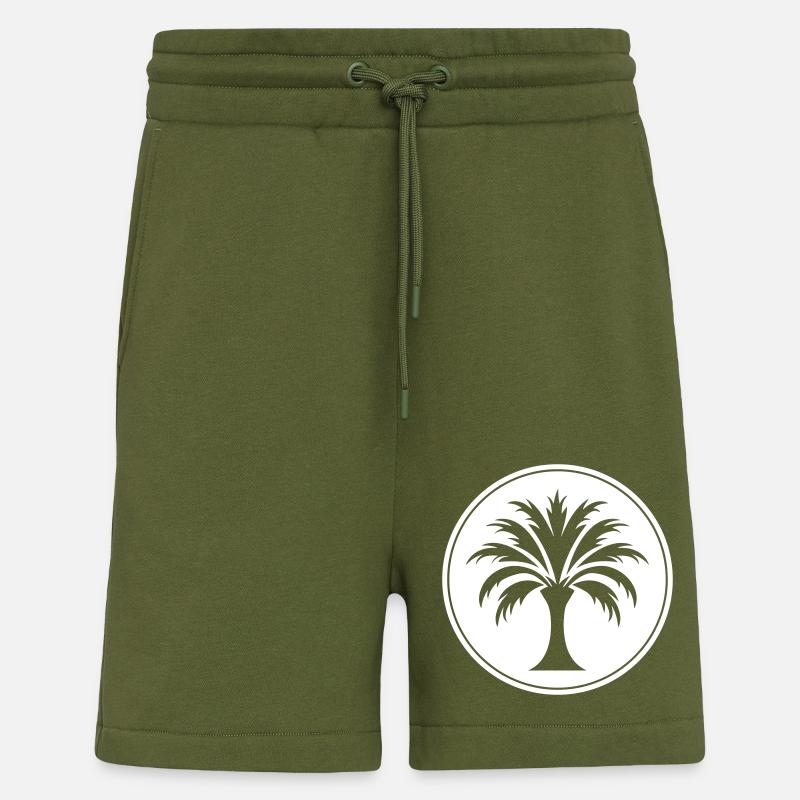Icône de palmier - Short bio décontracté fabriqué en UE - MOSS GREEN