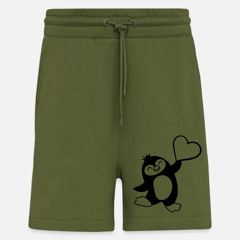 Herz zeigender freundlicher Pinguin - Shorts - made by SPREAD - MOSS GREEN
