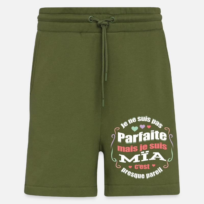 MÏA PARFAITE - PRENOM MÏA - Short bio décontracté fabriqué en UE - MOSS GREEN