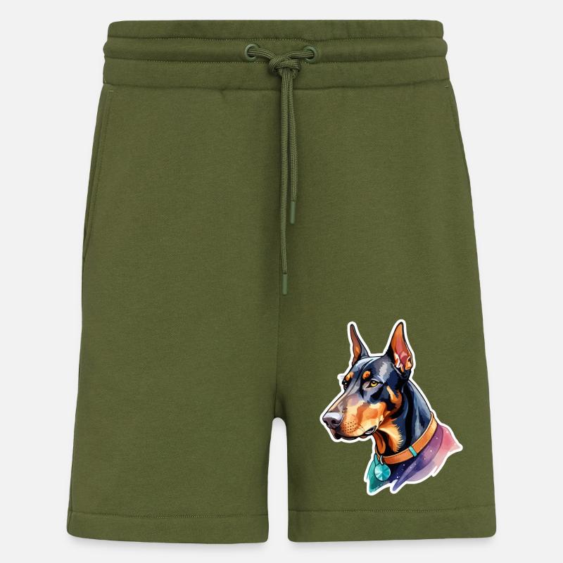 Dobermann Wasserfarben - Shorts - made by SPREAD - MOSS GREEN