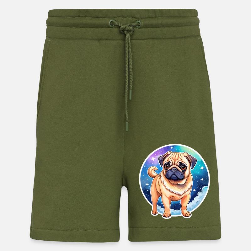 Mops Wasserfarben - Shorts - made by SPREAD - MOSS GREEN