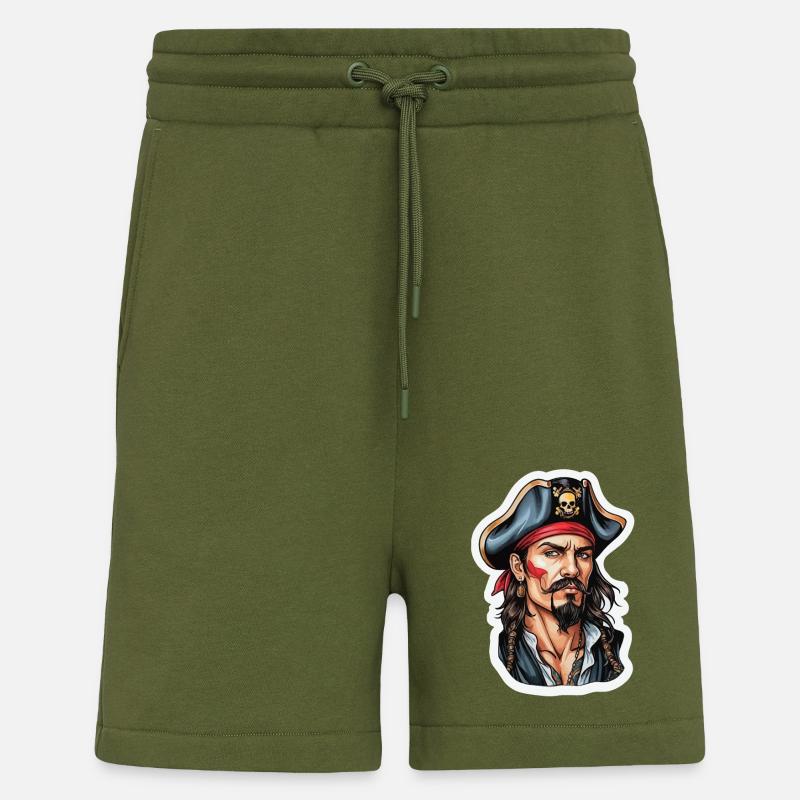 Pirate Style Néo Traditionnel - Short bio décontracté fabriqué en UE - MOSS GREEN
