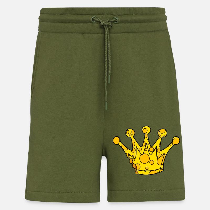 Fromage symbole de la couronne - Short bio décontracté fabriqué en UE - MOSS GREEN