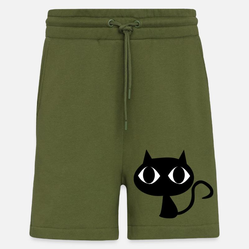 Schwarze Katze - Shorts - made by SPREAD - MOSS GREEN