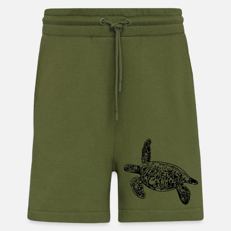 Turtle - vector design - Shorts - made by SPREAD - MOSS GREEN