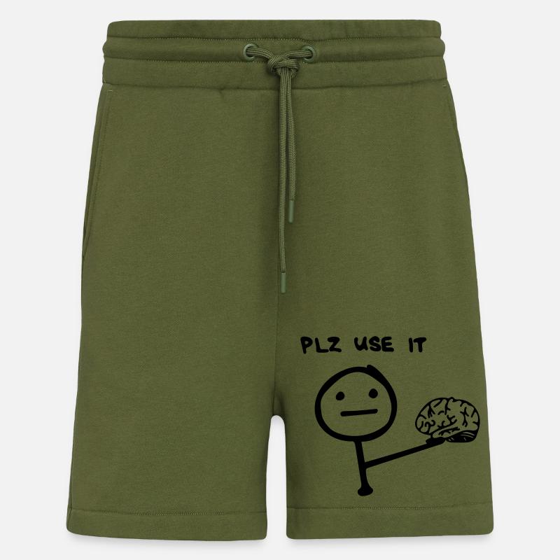 s'il vous plaît utilisez-le - Short bio décontracté fabriqué en UE - MOSS GREEN