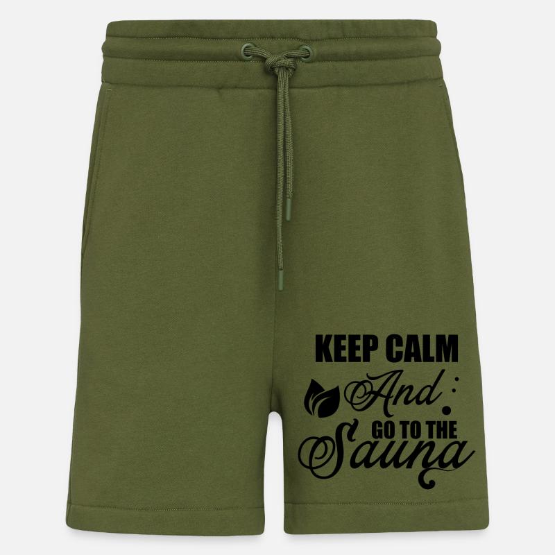 Sauna Spa bien-être - Short bio décontracté fabriqué en UE - MOSS GREEN