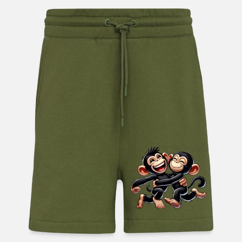 Schimpansen-Pärchen - Shorts - made by SPREAD - MOSS GREEN