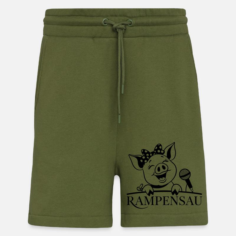 Rampe porc - Short bio décontracté fabriqué en UE - MOSS GREEN