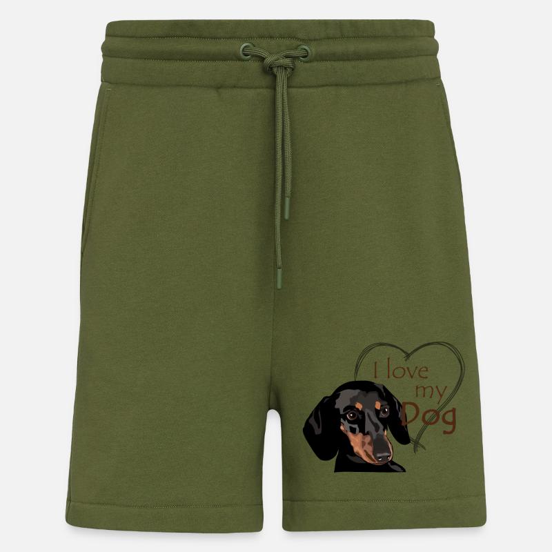Dackel – Ich liebe Hunde - Shorts - made by SPREAD - MOSS GREEN