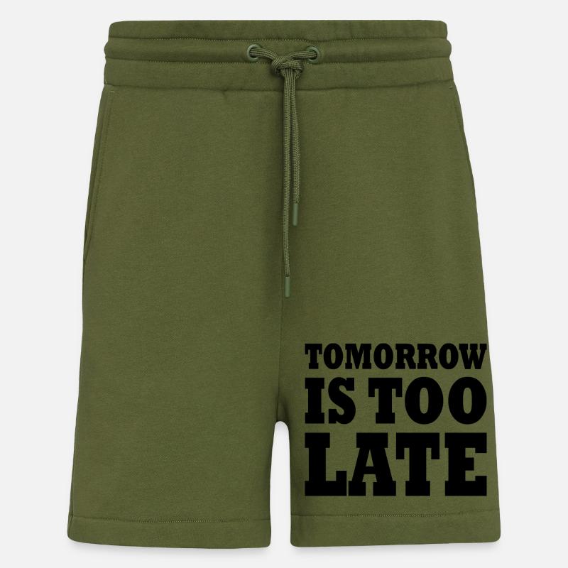 Tomorrow is too late - Short bio décontracté fabriqué en UE - MOSS GREEN
