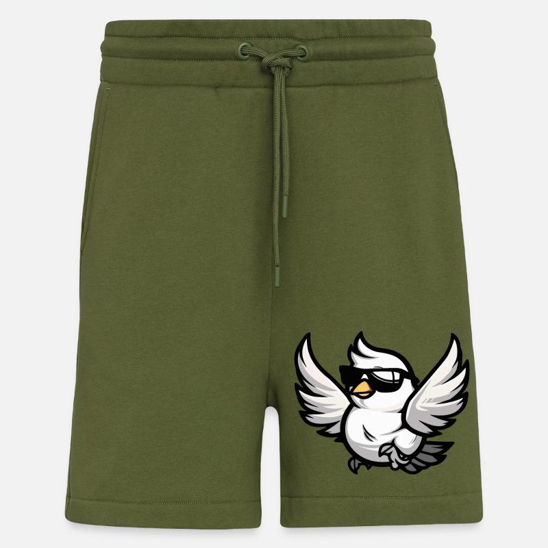 Taube Vogel Comic Cool - Shorts - made by SPREAD - MOSS GREEN